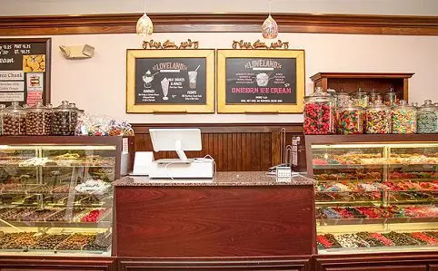 Sweet treats and candies on display.