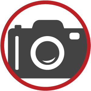 Camera icon red and grey