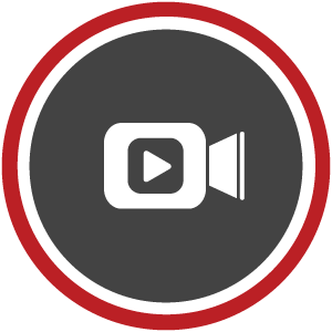 Video icon circle red and grey