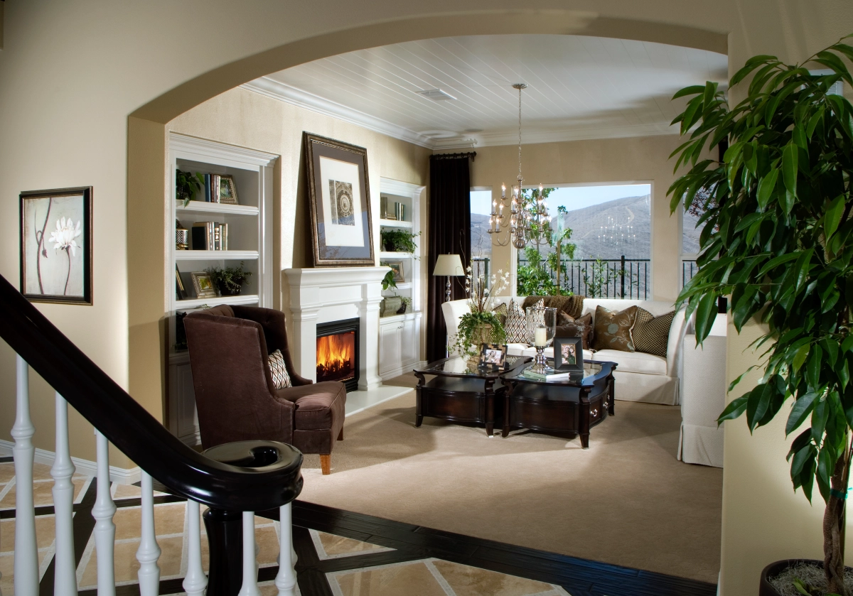Cozy living room with fireplace