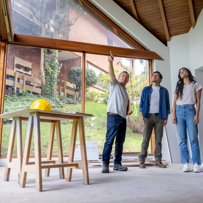 Architect explaining house design